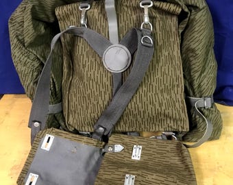 Equipo de campaña de Alemania del Este, mochila, bolsa de munición