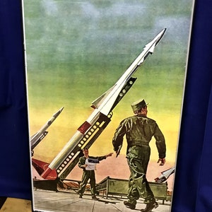 Framed Cold War Nike Missile print