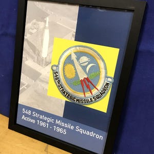 Framed 1960s Cold War 548th Strategic Missile Squadron ICBM patch display