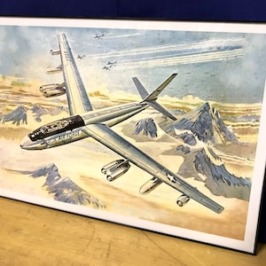 Framed Vintage style print of Cold War B-47 bomber