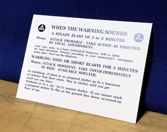 Civil Defense Nuclear attack info card reproduction