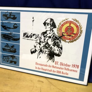 Framed East German Honor Parade print.