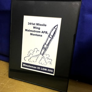 Framed Minuteman Missile print, Malmstrom AFB, Montana