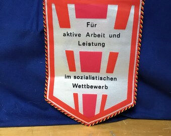 East German award banner from the Cold War