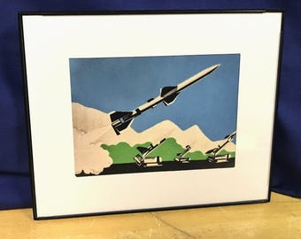 Cold War era anti-aircraft missile SA-2 artwork