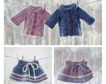 Doll clothes knitting patterns, Knit outfit for a doll or toy.