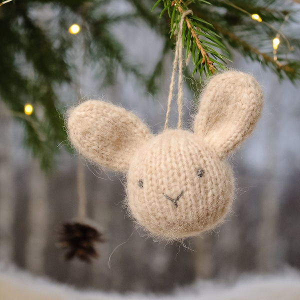 Сhristmas Bunny Ornament Pattern, Free knitted toy patterns