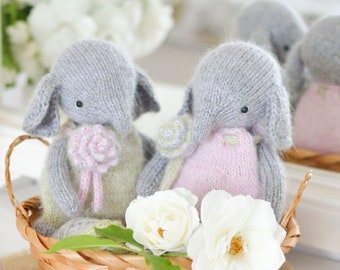 Elephant knitting pattern, knitted doll pattern