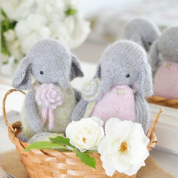 Elephant knitting pattern, knitted doll pattern