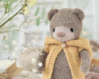 Teddy bear knitting pattern, memory bear pattern