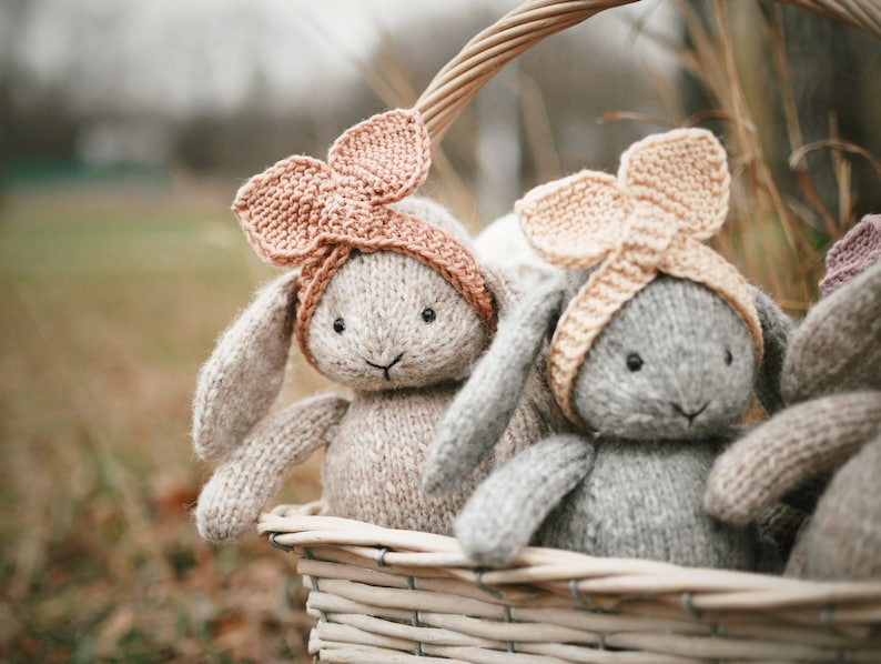 Bunny knitting patterns, knitted animal toy, amigurumi bunny image 4