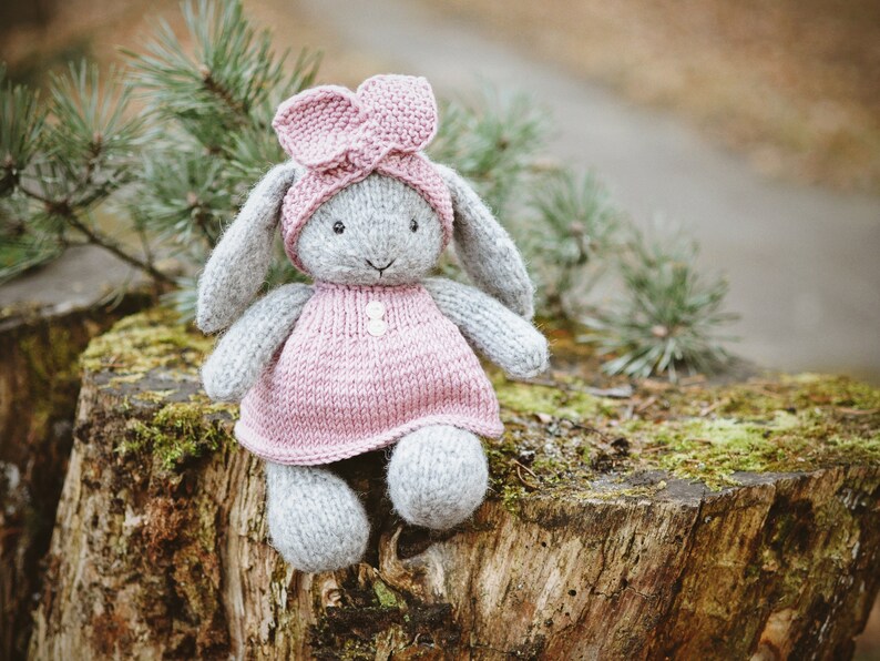 Bunny knitting patterns, knitted animal toy, amigurumi bunny image 7