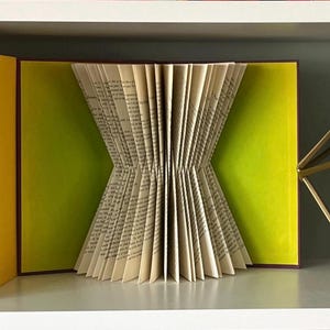 Upcycled Book Art/ Wall Art / Bookshelf Art/ 3D Book Art / Book Sculpture / Folded Book / Recycled Book /One of a Kind Book-Lover Gift