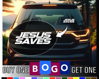 Jesus Saves Decal: Christian Bible Verse Sticker