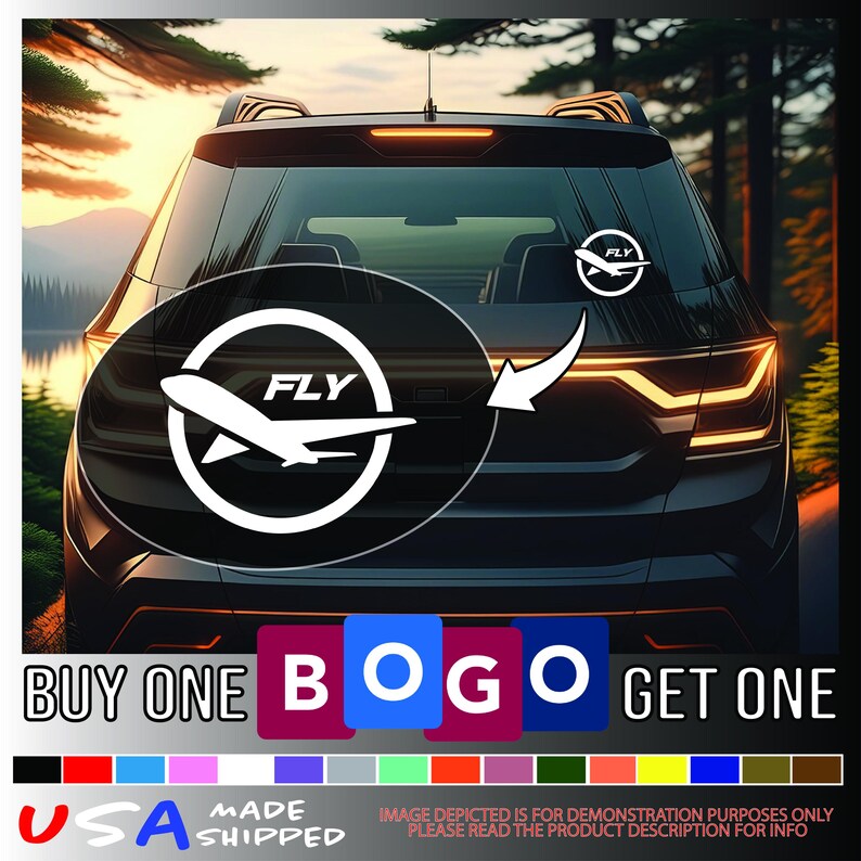 FLY Airplane Decal | Pilot Gift, Car Window Sticker - Etsy