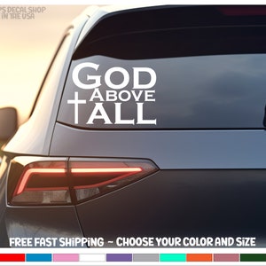 God Above All Christian Decal | Christian Decal | Cross Decal | God Above All | Christian Gift | Christian Car Decal | Gift For Christian