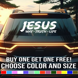 Jesus Way Truth Life Christian Decal | Christian Decal | Christian Gift | Christian Car Decal | Jesus Way Truth Life | Christian Sticker