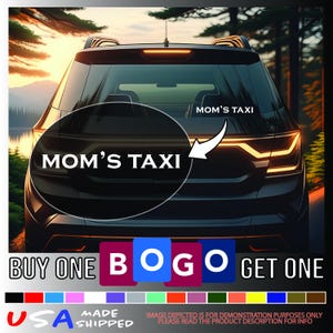 Mom&#39;s Taxi Decal | Taxi Decal | Decal For Mom | Mom&#39;s Uber | Gift For Mother | Gift For Mom | Mom&#39;s Taxi
