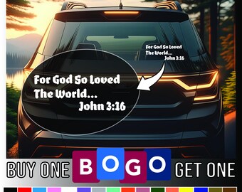 John 3:16 Christian Decal - Bible Verse Sticker