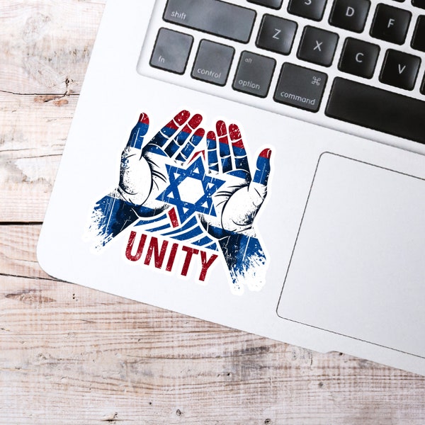Stand With Israel Unity Sticker 3" | Israel Sticker | Support Israel | Israel Flag | Star of David | Israeli Sticker | Unity Israel