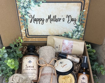 Mother's Day Gift Basket, Lemon Gift Box, Birthday Gift Box, Gift for Woman, Gift Box, Lemon Essential Oil Gift Box, Self Care Basket