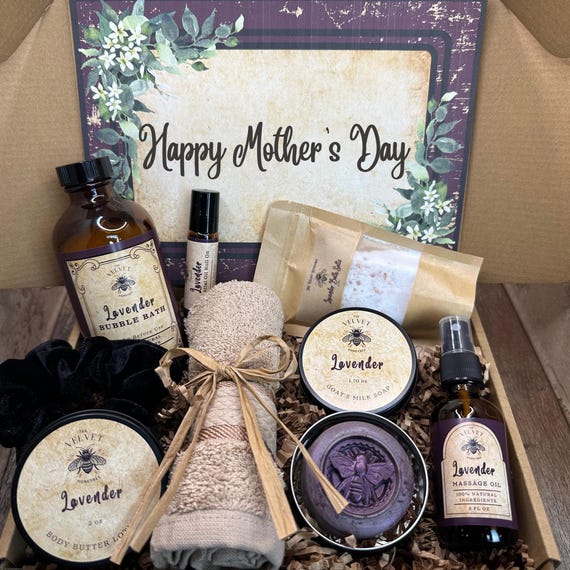 Spa Gift Box Mother Day Gift Basket Mothers Day Gift Box, Lavender