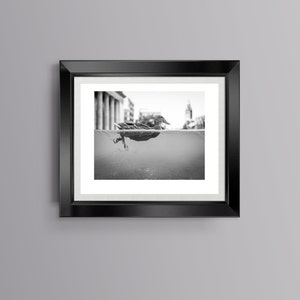 Duck in water Digital Poster Black and White Photo Instant Download Printable Wall Art Modern Minimalist Home Decor