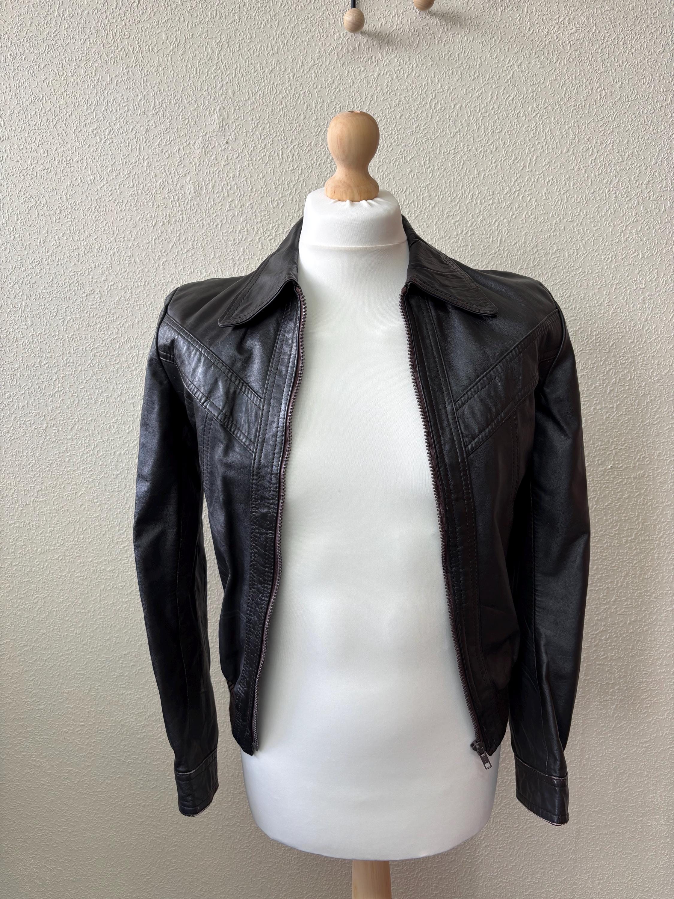 Mens 70s Leather Jacket - Etsy Canada