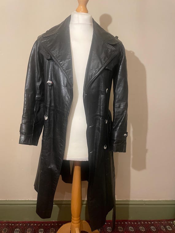 Vintage 70s Pierre Cardin Leather Trench Coat - Etsy