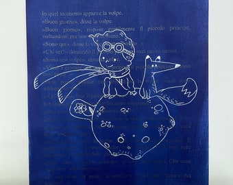 Cyanotype print "The Little Prince"