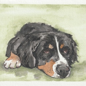 Cartes postales aquarelles peintes à la main de portraits d'animaux de compagnie