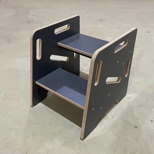 Taburete de madera de 2 escalones para niños pequeños, niños y adultos, escalera de baño, torre de cocina para que los niños suban, muebles Montessori