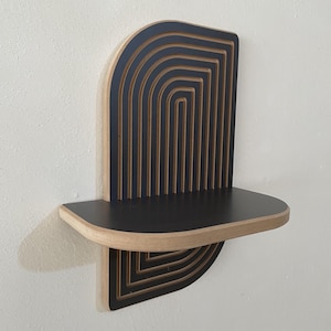 Vertical Geometric Wall-Mounted Floating Shelf | Stylish Home & Office Decor - Wooden Shelves - Handmade
