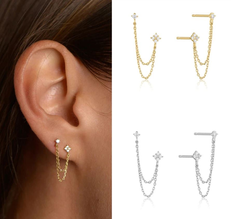 2pcs-3 Gold Plated Brass Long Tassel Earring Back,earring Stoppers, Ear  Nuts 