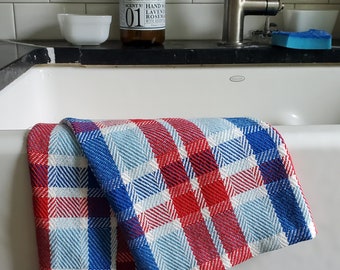 Patriotic Handwoven Kitchen Towel ~ 100% Cotton Vintage Style
