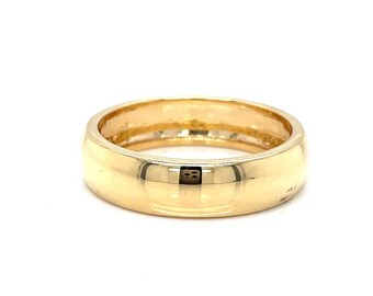 Classic 18K Gold Wedding Band Hollow Lightweight Ring Handmade Couple Band Minimalist Bridal Ring by Blingory