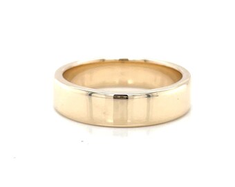 14K Gold Men’s Wedding Band Handmade Classic Ring Custom Size Hallmarked Groom Band Minimalist Gold Ring