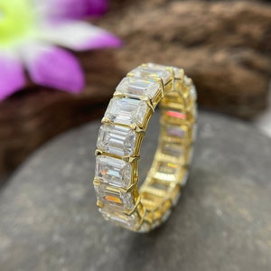 Eternity Diamond Ring – Full Diamond Eternity Band, Timeless Wedding Ring, Promise Ring, Elegant Wedding Gift for Her, 14k Gold Ring.