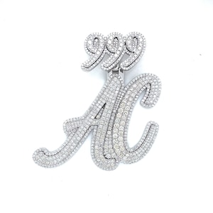 Handmade Custom Name Pendant | Iced Out Diamond Letter Necklace | Lightweight Hip Hop Jewelry | Unique Birthday Gift | Rapper Men's Jewelry