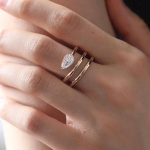 1CT Marquise Lab Diamond Spiral Ring | 14K Solid Gold Open Wrap Ring | Modern Minimalist Engagement Ring | Stackable Promise Ring For Girls