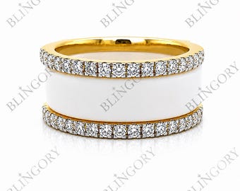 Oura Ring Jacket for Gen 5 Smart Ring | 10K Solid Gold 1CT Diamond Protector Band | Cluster Ring Cover | Anniversary Gift for Him & Her.