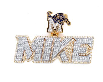Luxury Custom Name Pendant Solid Gold Iced Out Initial World Cup Fan Jewellry Free Shipping , Factory Prices Assured .