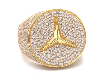 Luxury Men&#39;s Diamond Ring | 10K Solid Gold Iced Out Ring | EF VVS Diamonds | Hip Hop Rapper Style Bling | Blingory Shipping Worldwide.