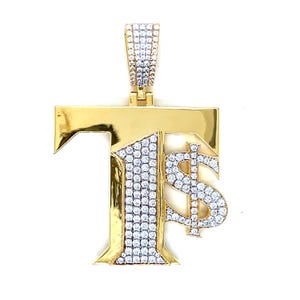 Colgante con nombre personalizado y decorado con hielo para ella | Letras de oro y diamantes de 10 quilates | Regalo de lujo para San Valentín y cumpleaños | Joyas personalizadas para ella