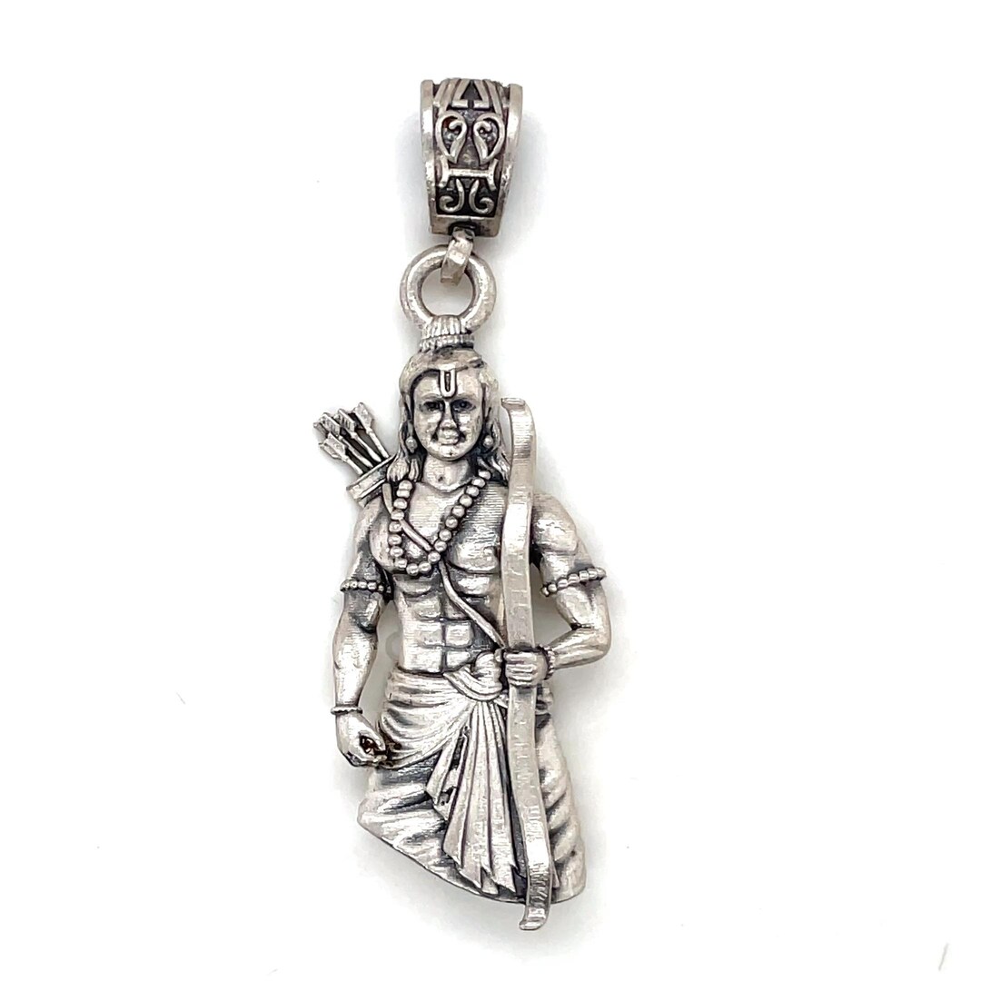 Sri Rama Hand Chain Pure Silver Handmade Pendant for Him | Shree Ram Pendant | Hindu ...