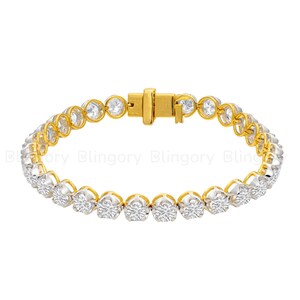 Elegant 14k Gold & Diamond Tennis Bracelet | Luxurious Jewelry Gift | Sparkling Classic Design |Birthday Gift For her | Handcrafted bracelet