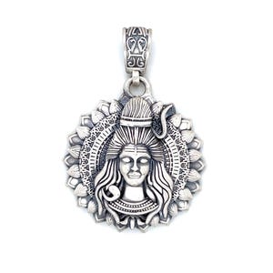 925 Sterling Silver Lord Shiva Third Eye Blessing Pendant | Round Ajna Chakra Pendant | Spiritual Wisdom Amulet | Handmade Jewelry
