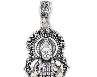925 Sterling Silver Hanuman Pendant | Oxidized 3D Face | Powerful Blessings Amulet | Handmade Hindu Devotional Jewelry | Only 1 in stock