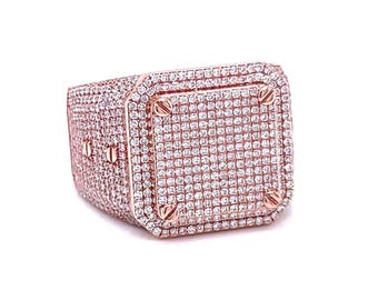 Men&#39;s Diamond Ring – 10K Gold Iced-Out Custom Ring | Luxury & Timeless Jewelry for Him | Best Valentine&#39;s Gift And Birthday Gift For Men .