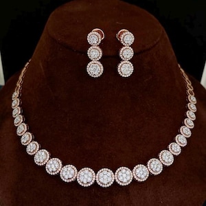 Timeless Diamond Necklace | Pressure Setting 10K Gold | Custom Natural or Lab Diamonds | Wedding Jewelry | Elegant by Blingory
